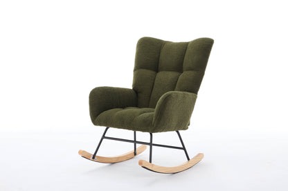 Hari Modern Nursery Rocking Chair - Dark Green