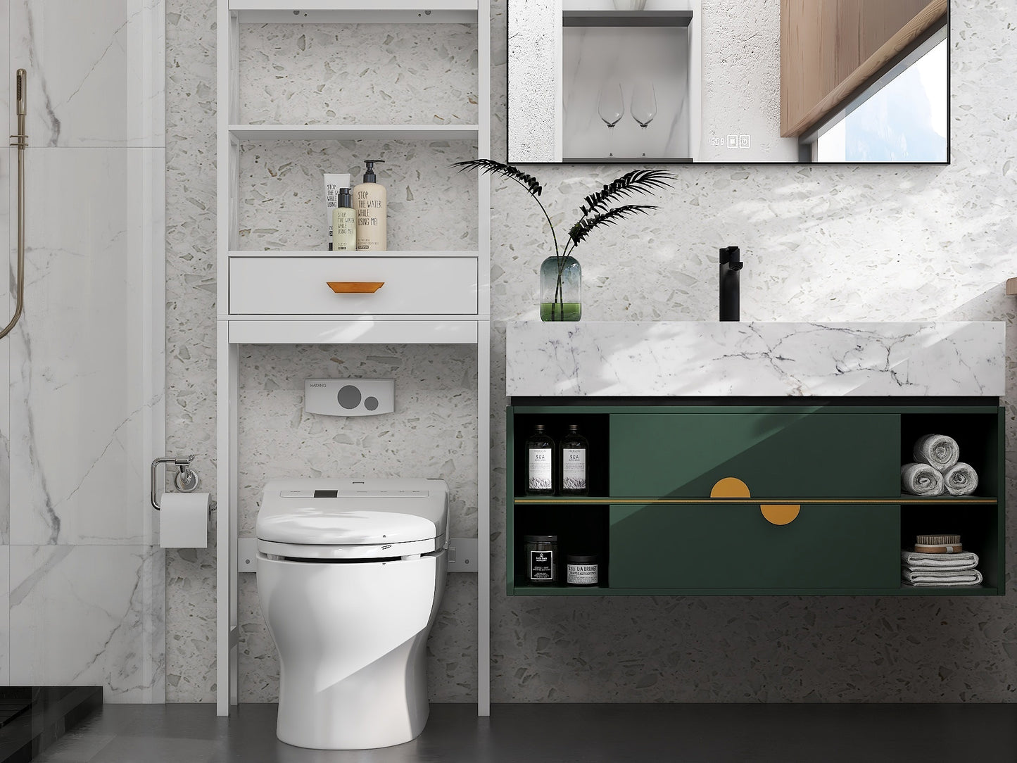 Aura Over-the-Toilet Storage Cabinet White