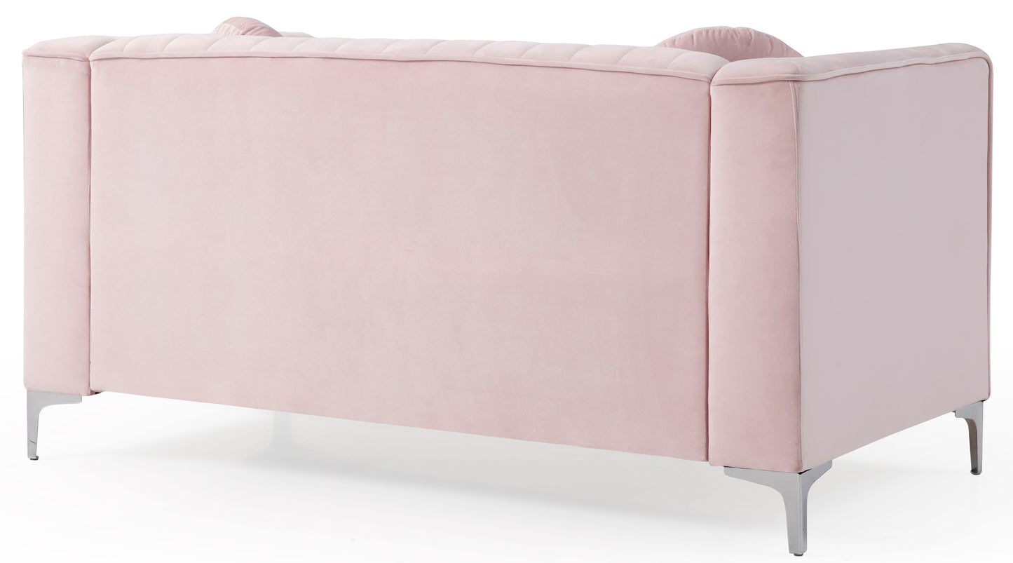 Enzo II Sloped Arm Loveseat - Pink