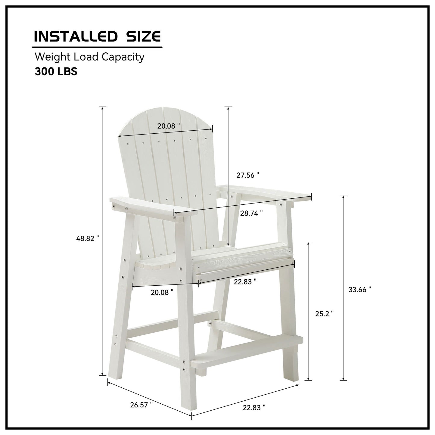 Ken Patio Bar Chair (Set of 2) - White