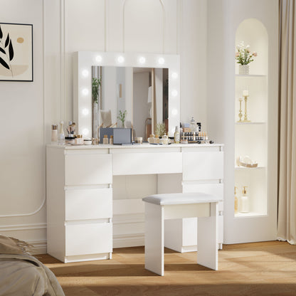 Cora Vanity Tables with Mirror and Light