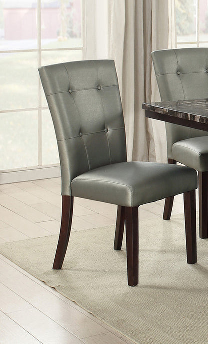 Evans Tufted Dining Chairs (Set of 2) - Silver