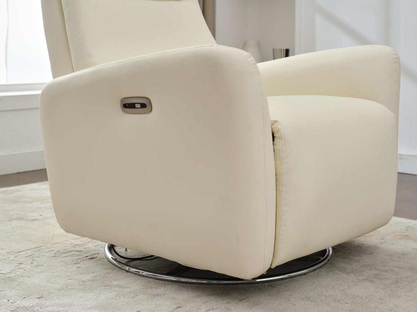 Mosley Swivel Glider Recliner Chair - White