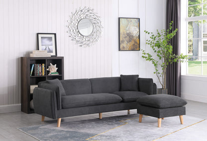 Brayden Fabric Sectional Sofa Chaise - Dark Gray