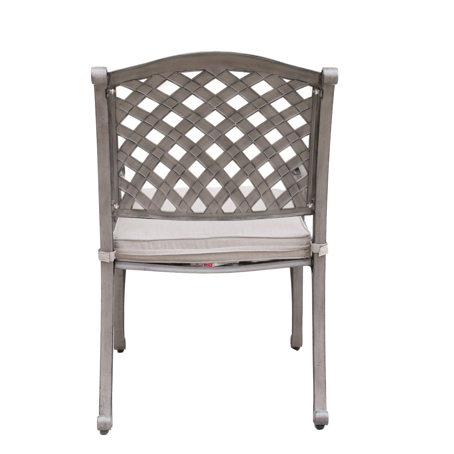 Verno Outdoor Aluminum Dining Arm Chair With Cushion - Gray