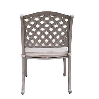 Verno Outdoor Aluminum Dining Arm Chair With Cushion - Gray