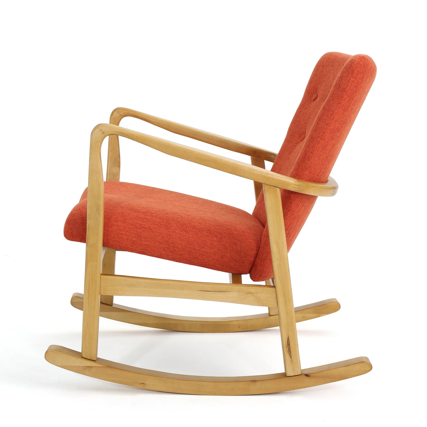 Shania Solid Wood Rocking Chair - Orange