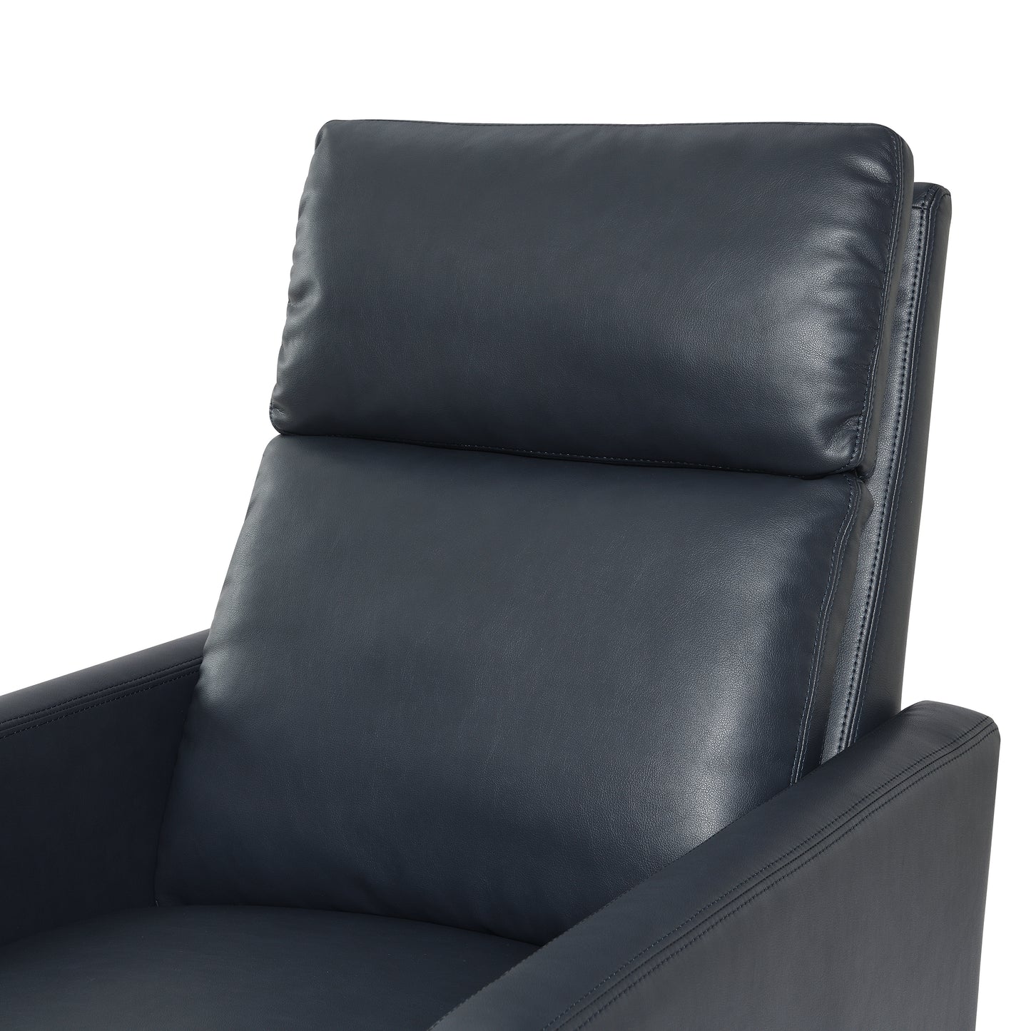 Vaughn Faux Leather Push Back Recliner - Blue