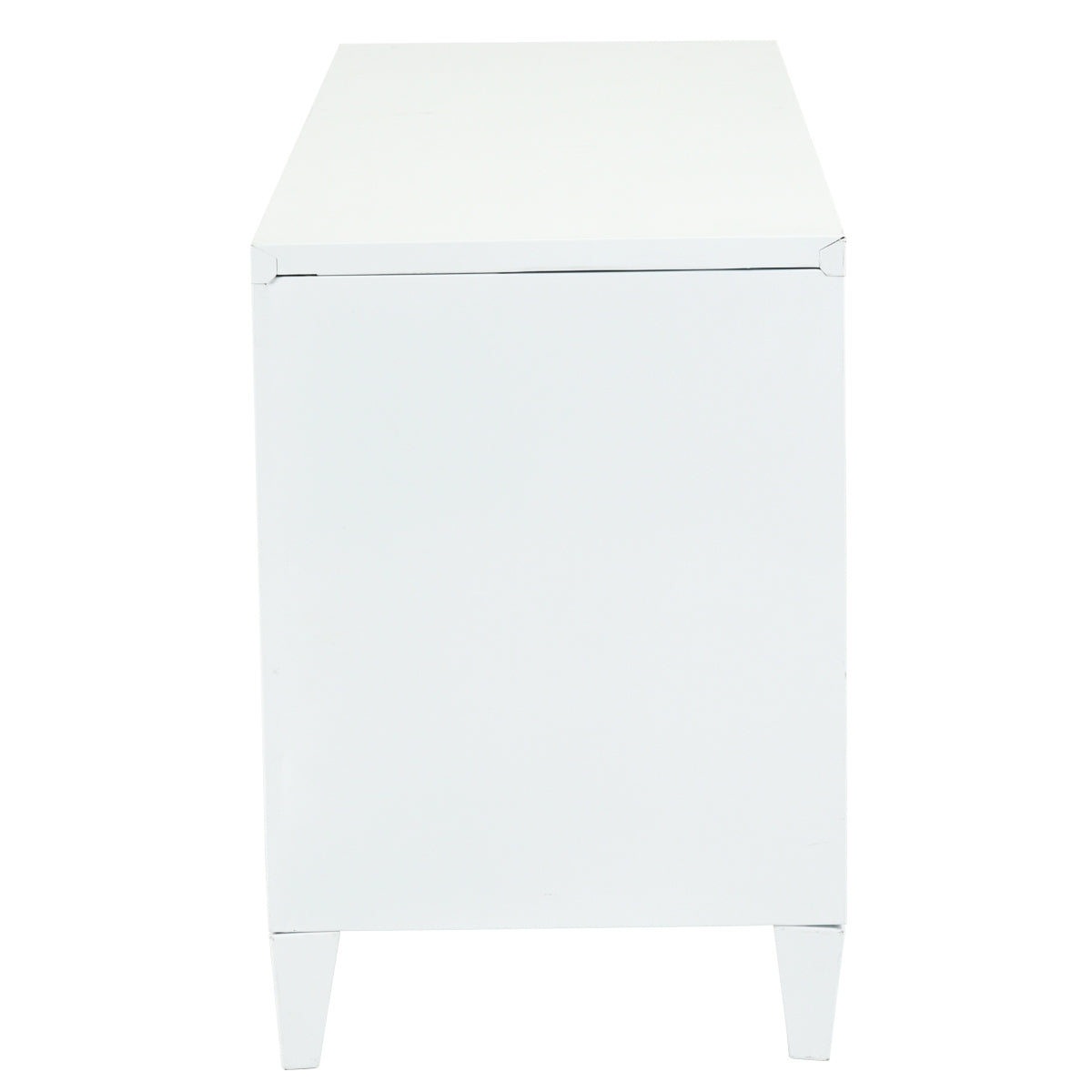 Industrial Metal Side Panel Storage Cabinet - White