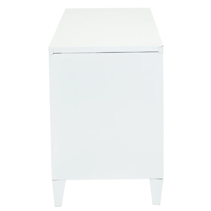 Industrial Metal Side Panel Storage Cabinet - White