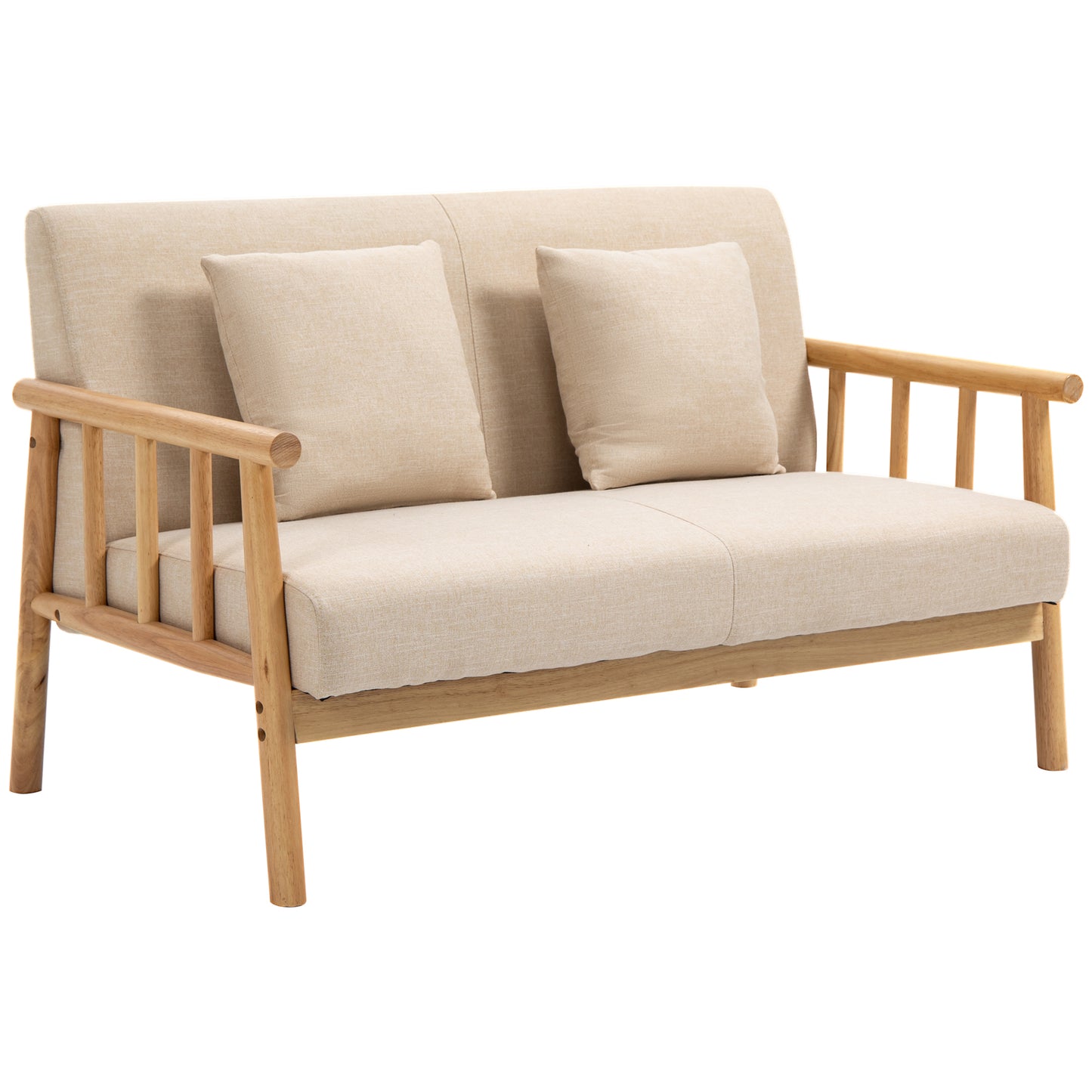 Marc Loveseat Sofa with Throw Pillow - Beige