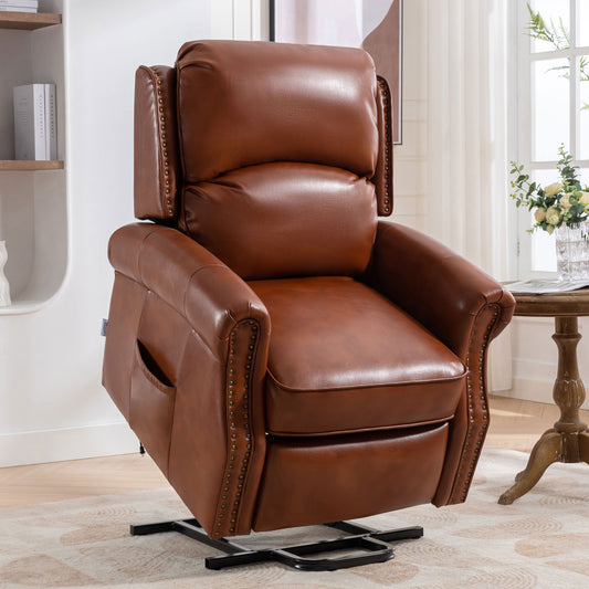 Emery Electric Power Recliner Chair - Caramel