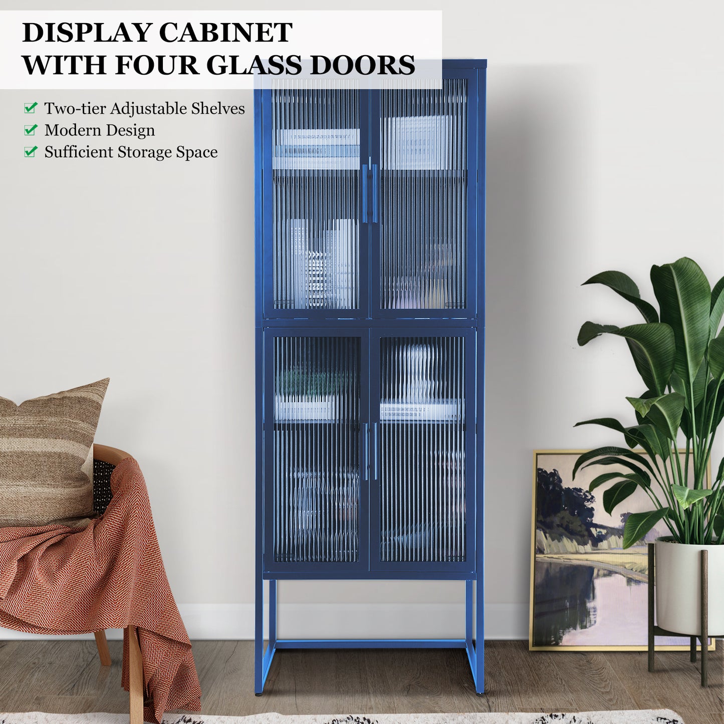 Nera II Tempered Glass Cabinet - Blue