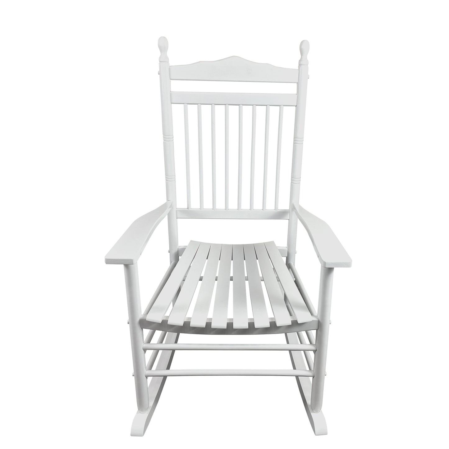 Lupe III Wooden Porch Rocker Chair - White