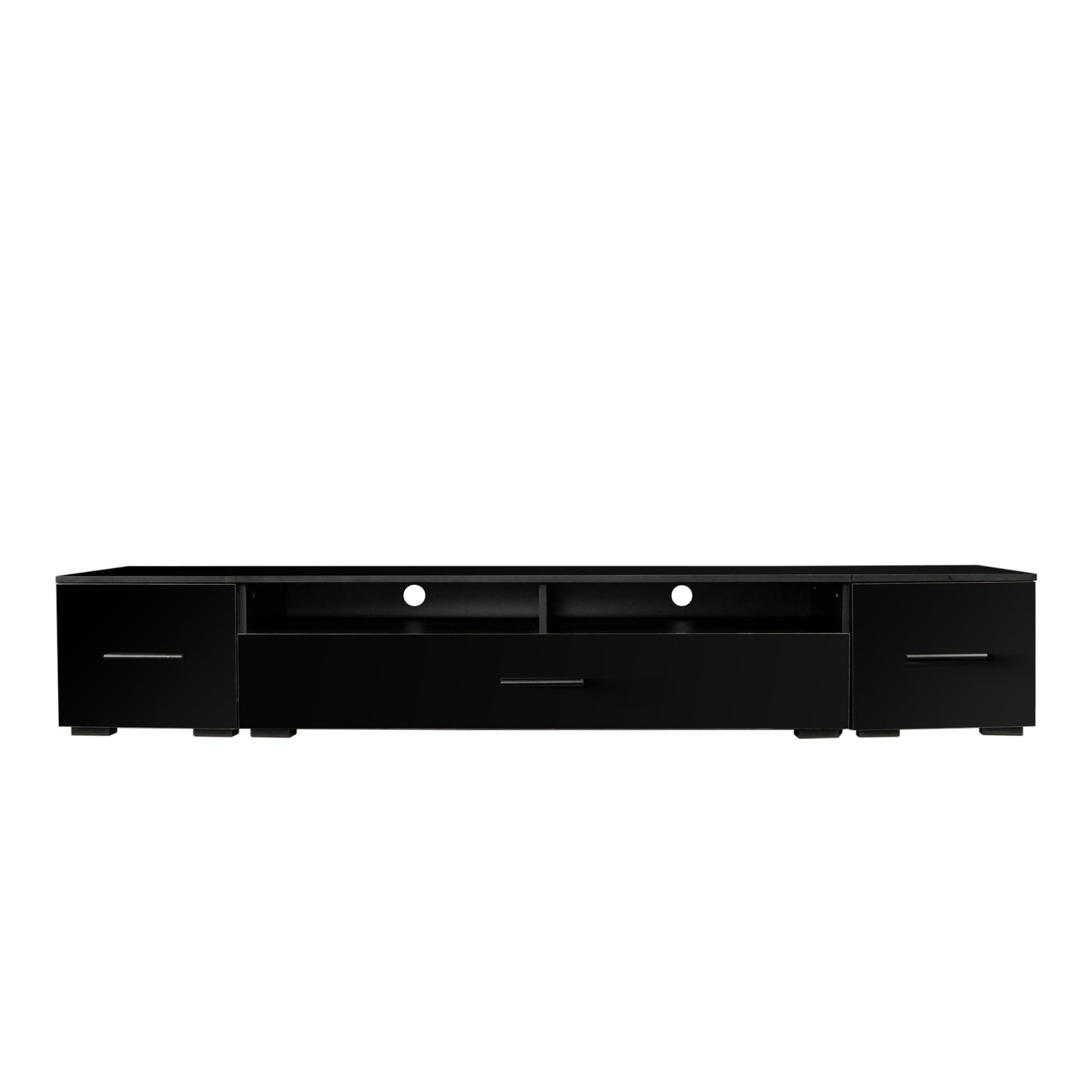 Jig Minimalist Design TV Stand with LED Lights - Black