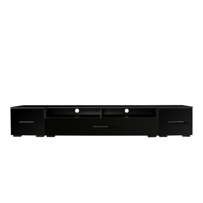 Jig Minimalist Design TV Stand with LED Lights - Black