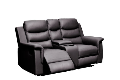 Miller Reclining Loveseat with Middle Console- Black