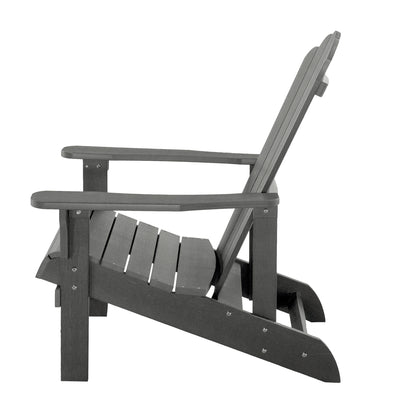 Key West Outdoor Plastic Wood Adirondack Chair - Gray