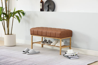 Lof Storage Shoe Bench - Brown