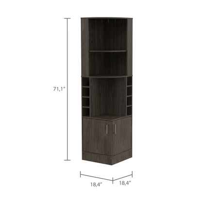 Isabelle 8-Bottle 2-Shelf Bar Cabinet - Dark Walnut