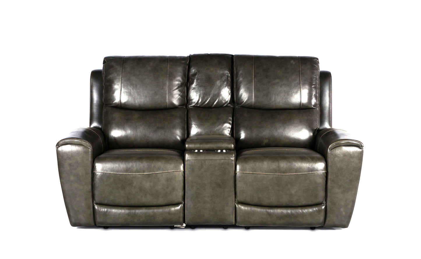 Ray Leather Power Reclining Loveseat with Console