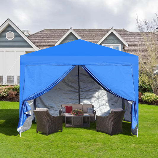 Cami 10 x 10 ft Outdoor Patio Gazebo Canopy Tent - Blue