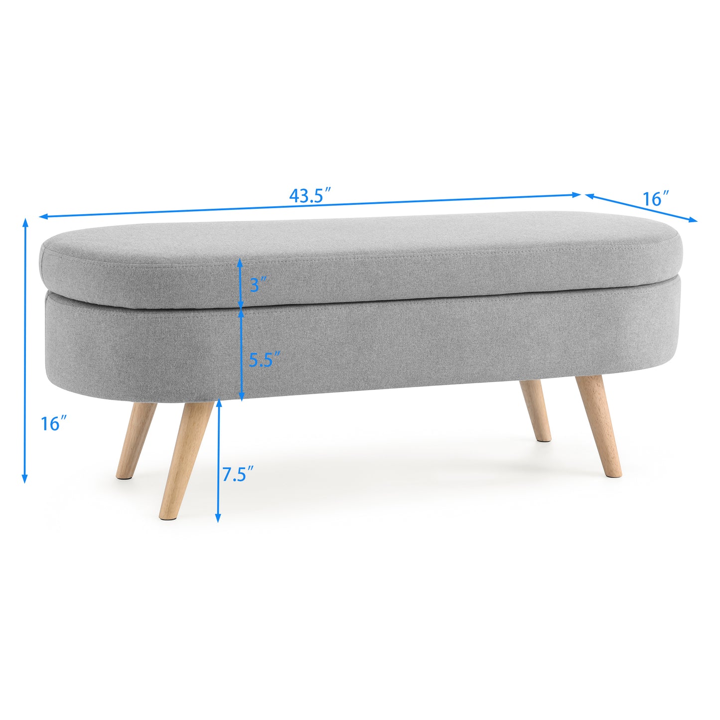 Amari Ottoman Storage Benches - Gray