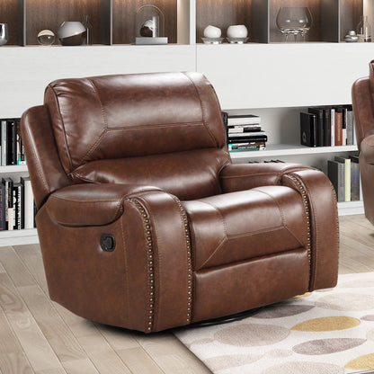 Achern Swivel Glider Recliner - Brown