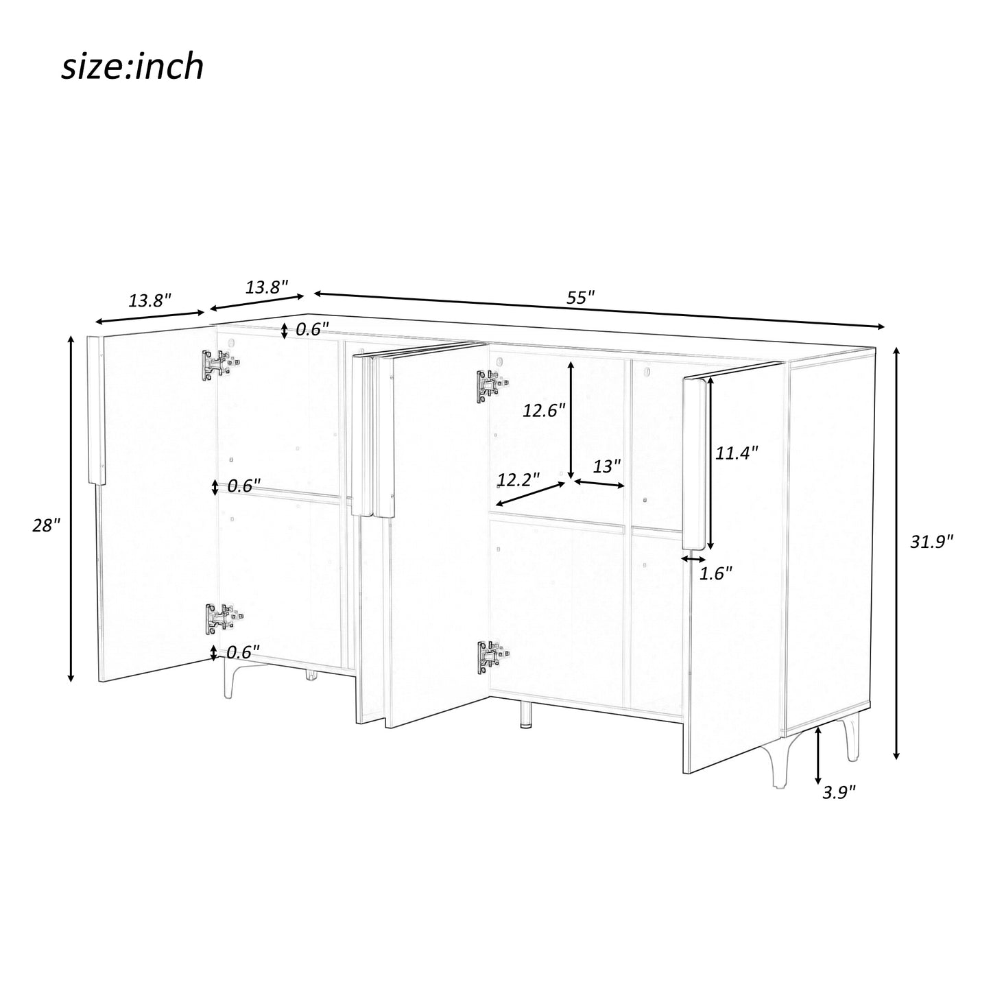 Jin Luxury Storage Cabinet - Navy Blue