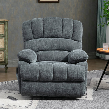 Mia Heat Massage Chenille Power Lift Recliner Chair - Blue-Gray