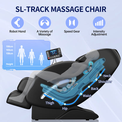 Evie Zero Gravity Full Body Massage Chair - Black