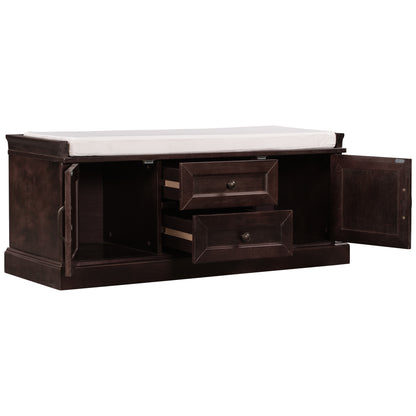 Stash Storage Bench with 2 Drawers and 2 Cabinets - Espresso