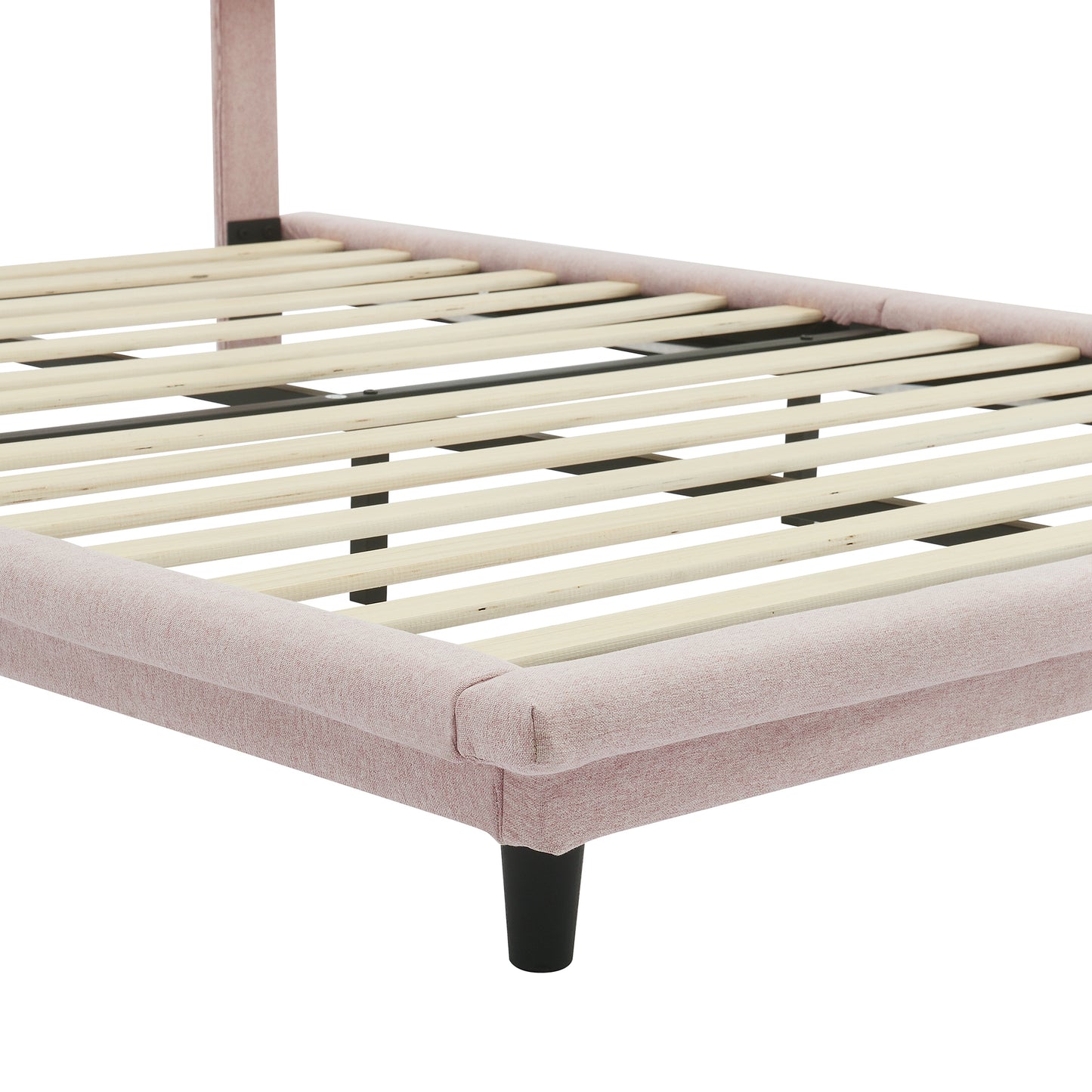 Joy Full Size Upholstered Bed with Light Stripe - Pink