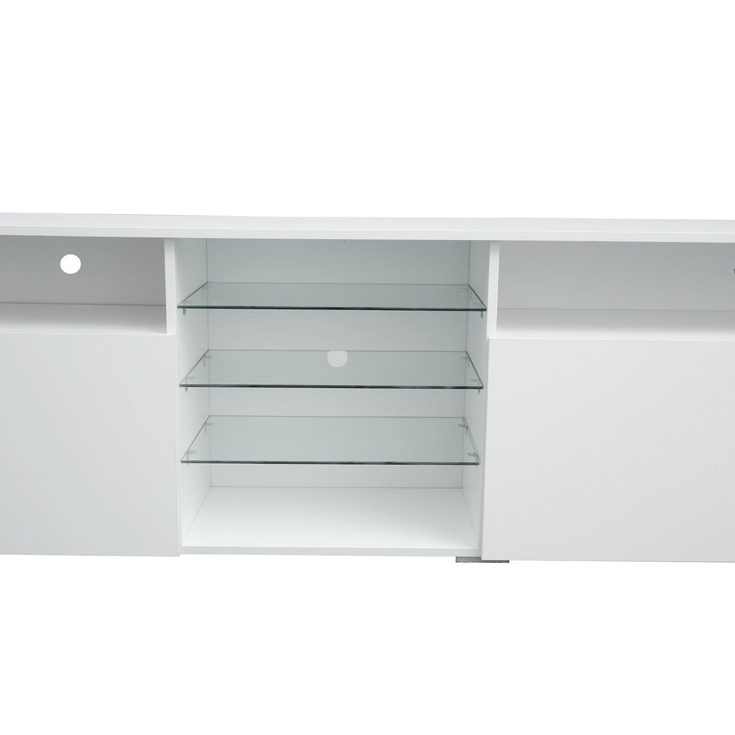 Ivan TV Stand LED High Gloss Doors - White