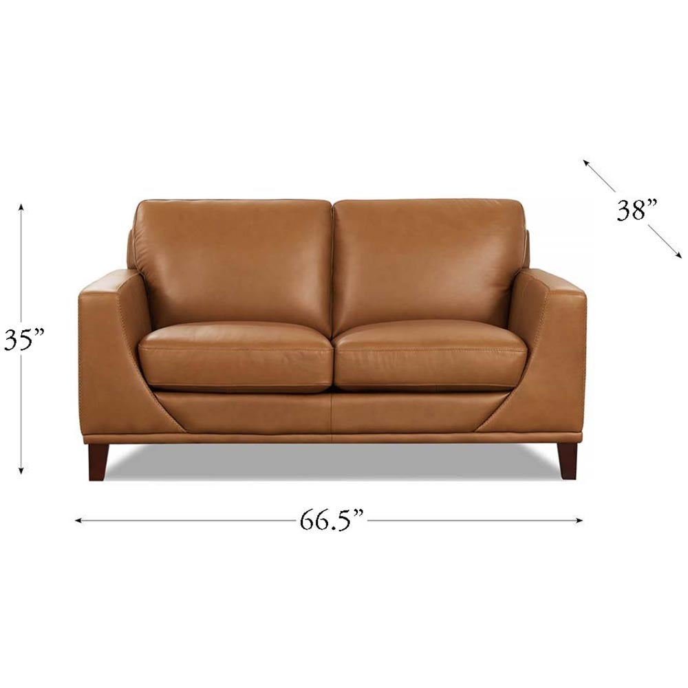 Soma Leather Loveseat - Cognac