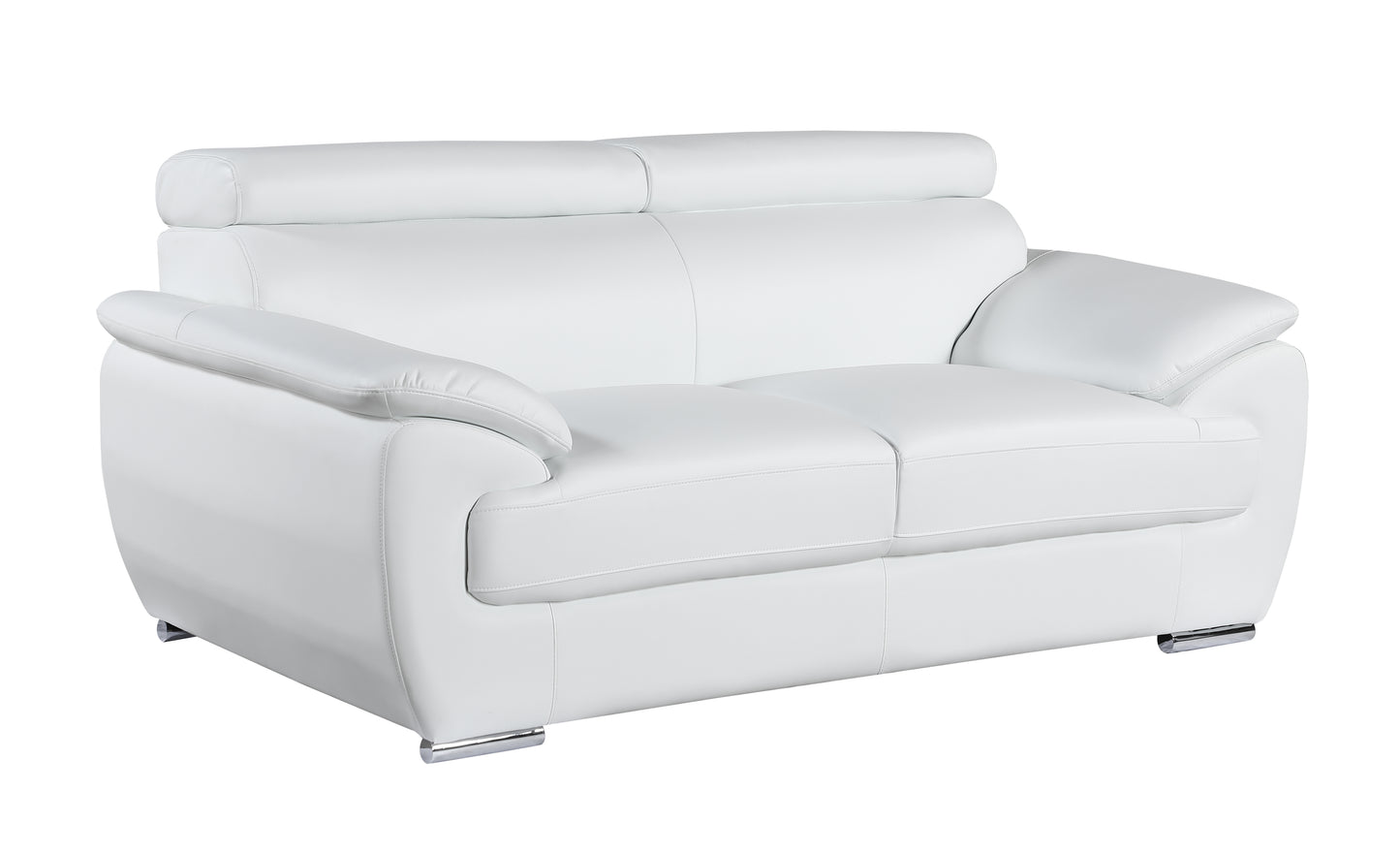 Milton Genuine Leather Loveseat - White