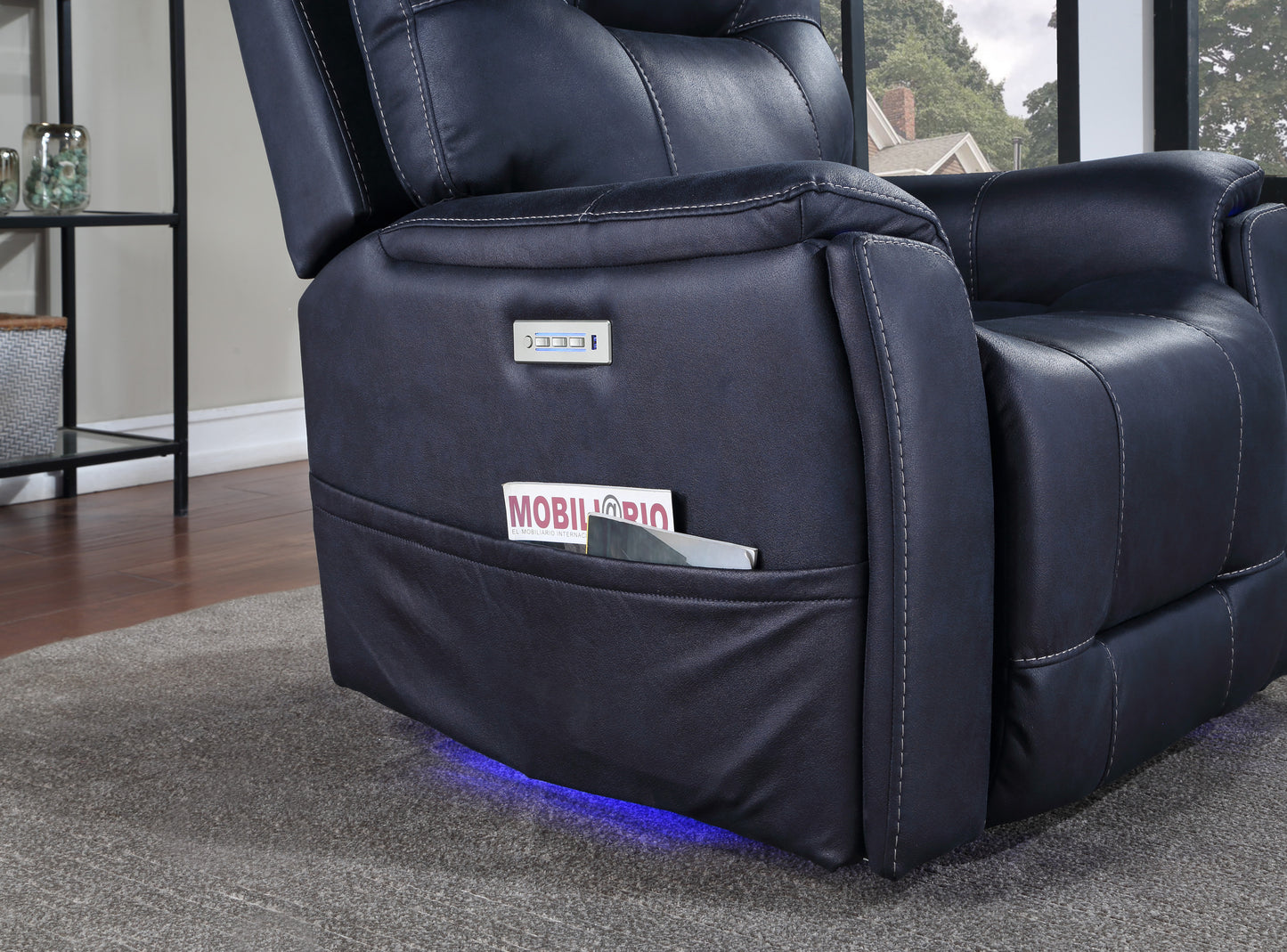 Celia Triple-Power Recliner - Dark Blue