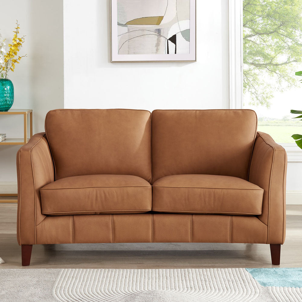 Aria Top Grain Leather Loveseat