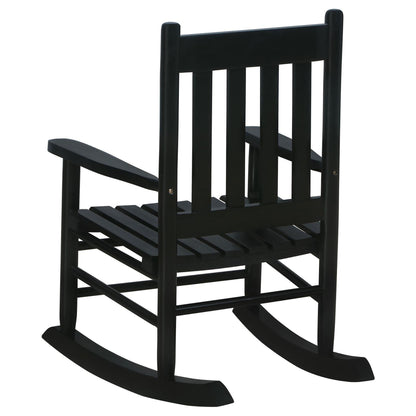 Conor Slat Back Youth Rocking Chair - Black