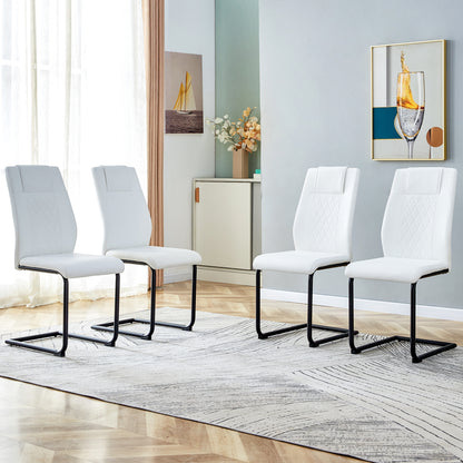 Skye Dining Chair Black Metal Leg (Set of 4) - White