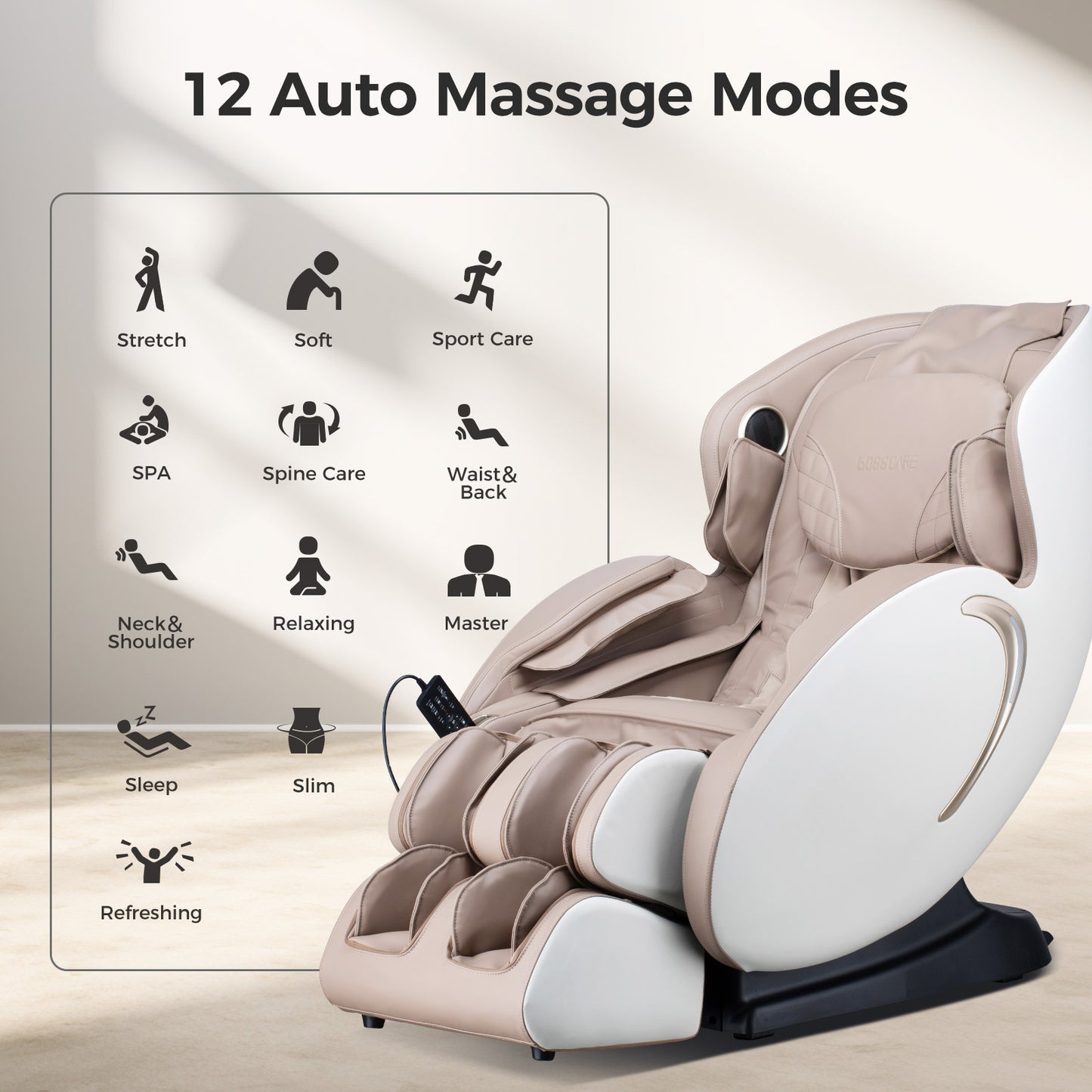 Axel 3D Full Body Zero Gravity Massage Recliner Chair with APP - Beige