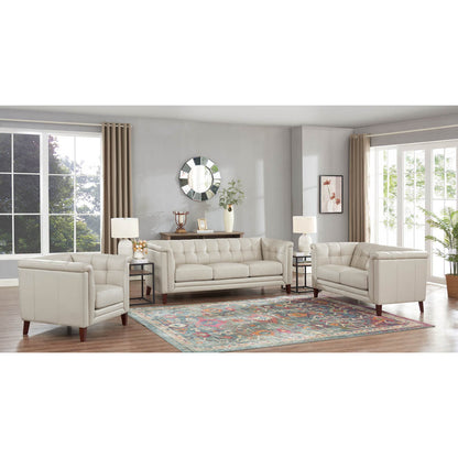 Arvo Leather Loveseat - Beige