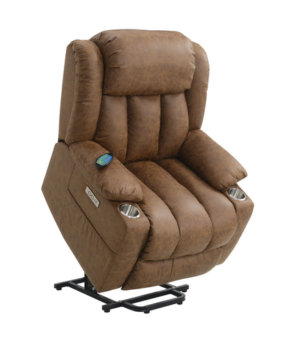 Preston Power Lift Recliner with Heating and Massage - Brown