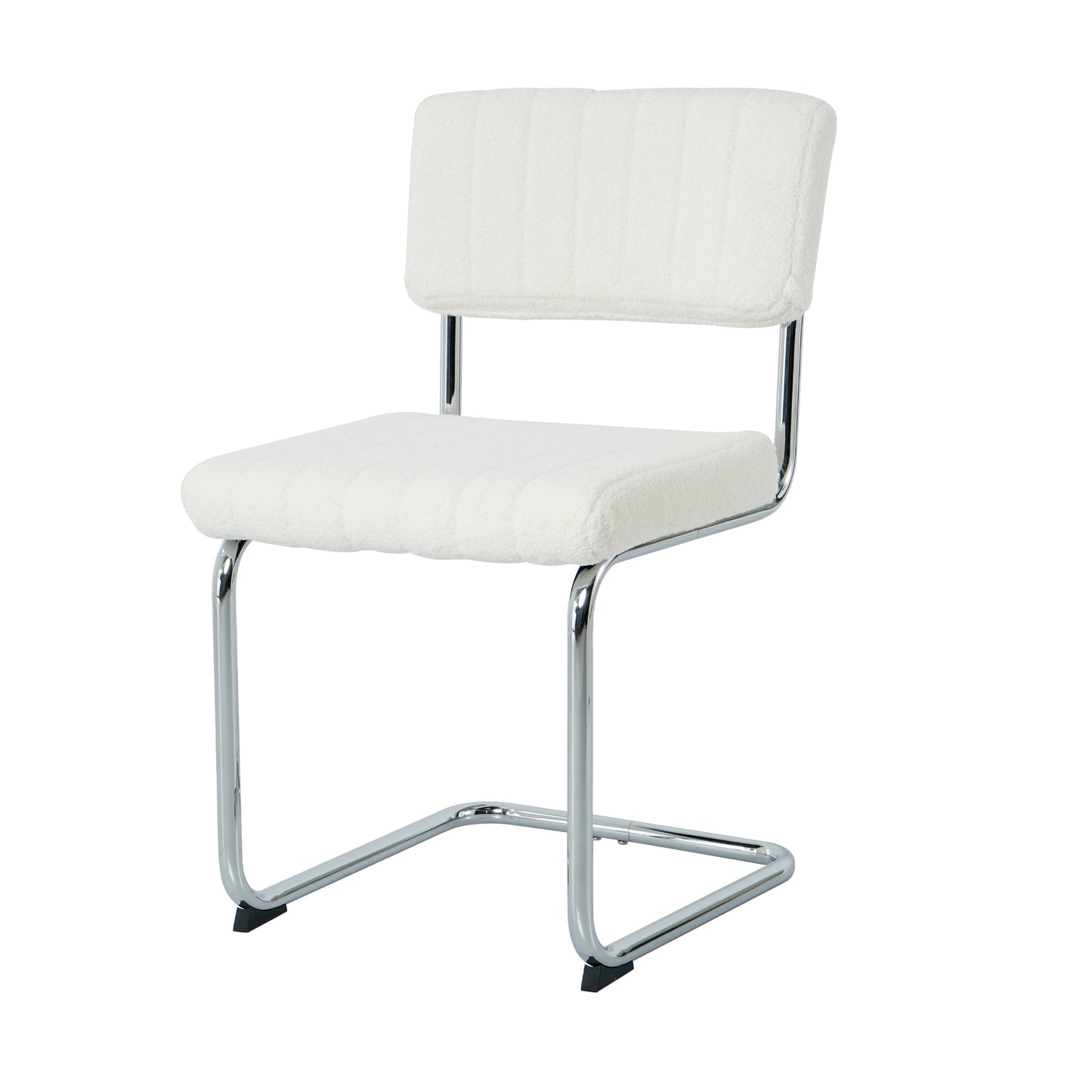 Ezell Dining Chairs with Chrome Metal Leg (Set of 2) - White