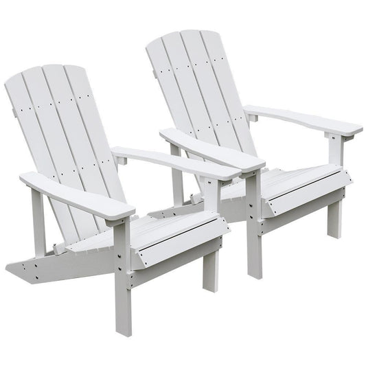 Aleta Patio Hips Plastic Adirondack Chair Lounger (2-Pack) - White