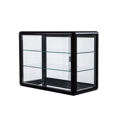 Baxter Tempered Glass Counter Top Display Cabinet - Black