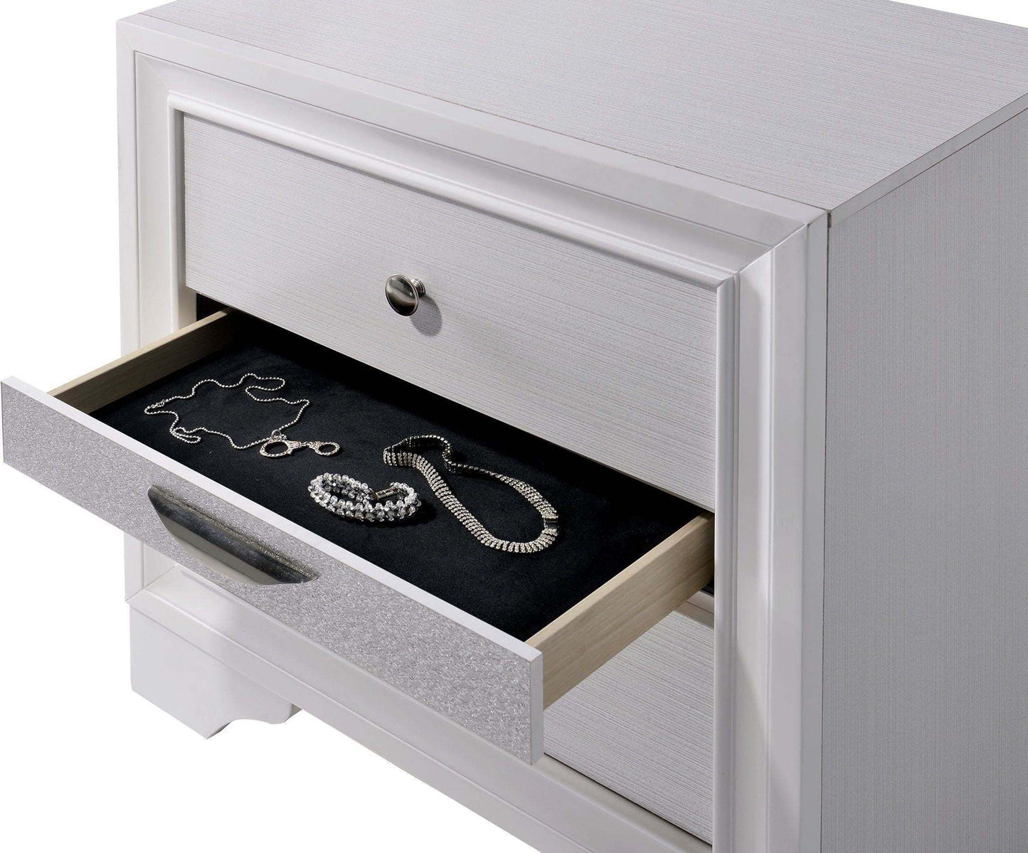 Elis Contemporary Nightstand - White