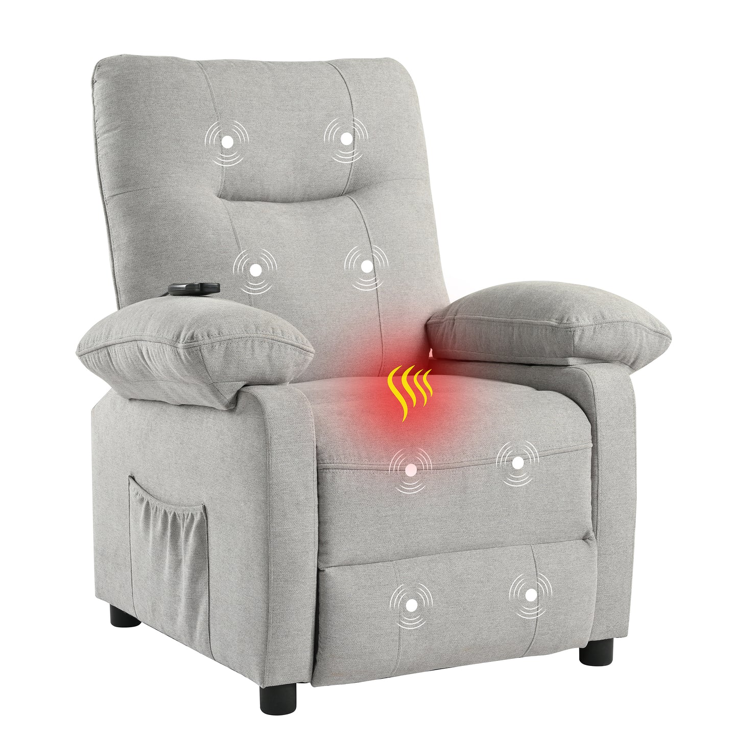 Aston Recliner Chair with Message and Heater - Gray