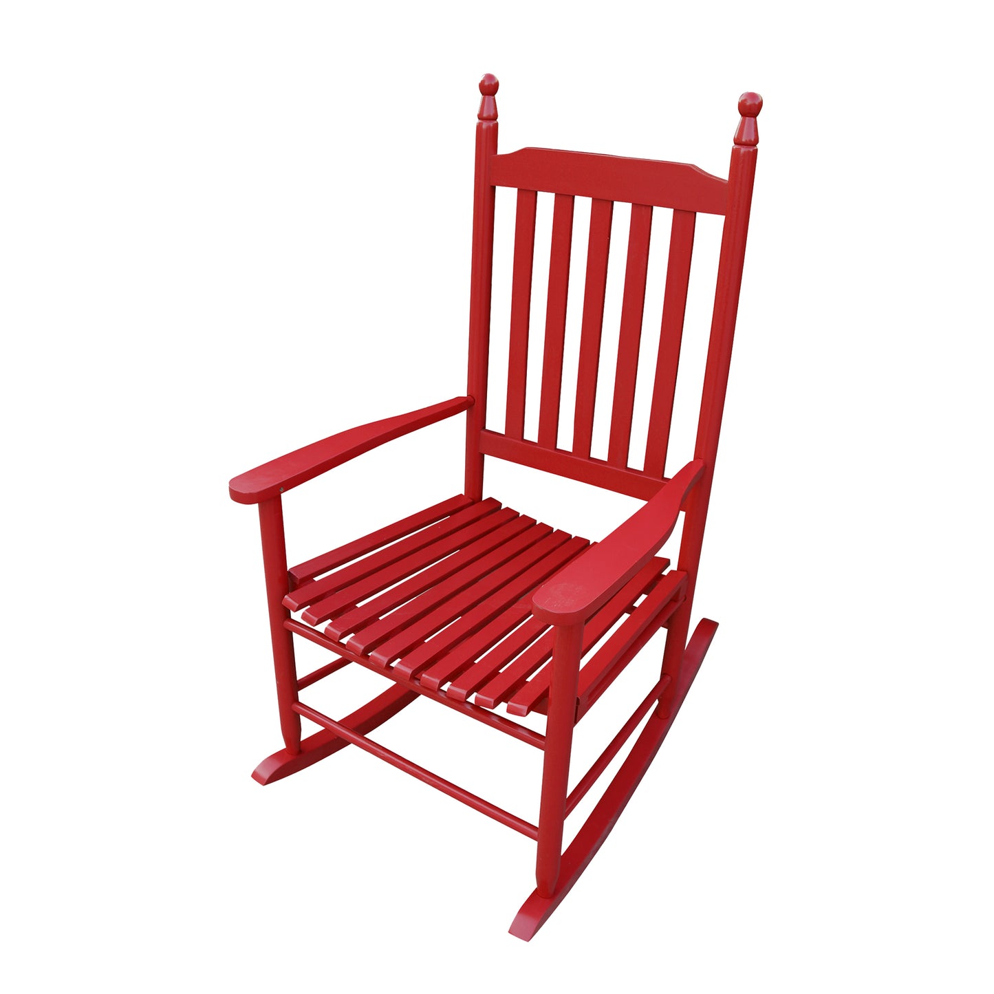 Lupe II Wooden Porch Rocker Chair - Rose Red