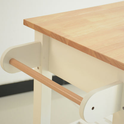 Vintage Kitchen Island & Kitchen Cart  - White